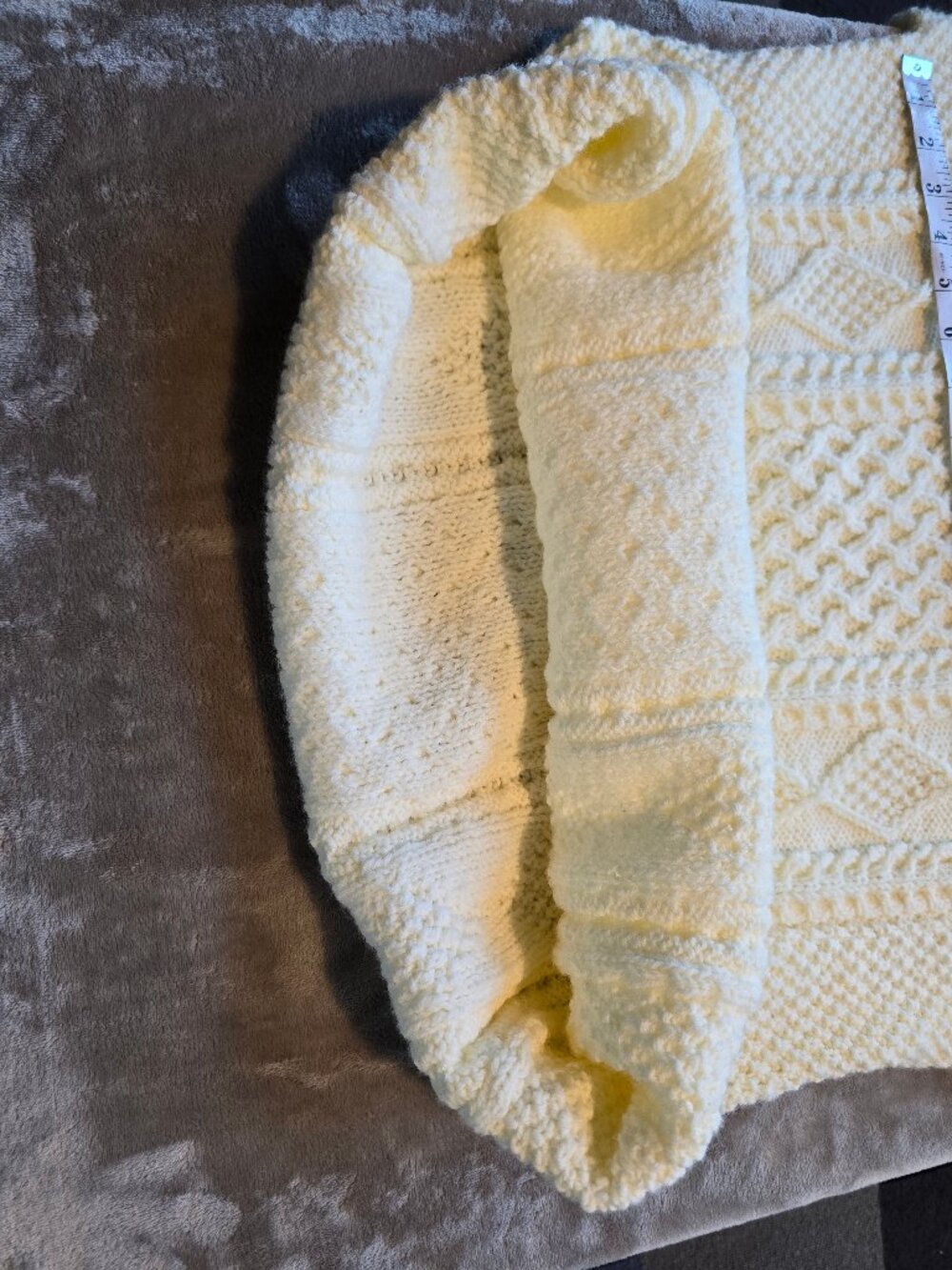 Hand-Knitted O'Grady Clan Heritage Aran Fisherman Sweater – Ultra-Soft Cream Cab - Picture 5 of 6
